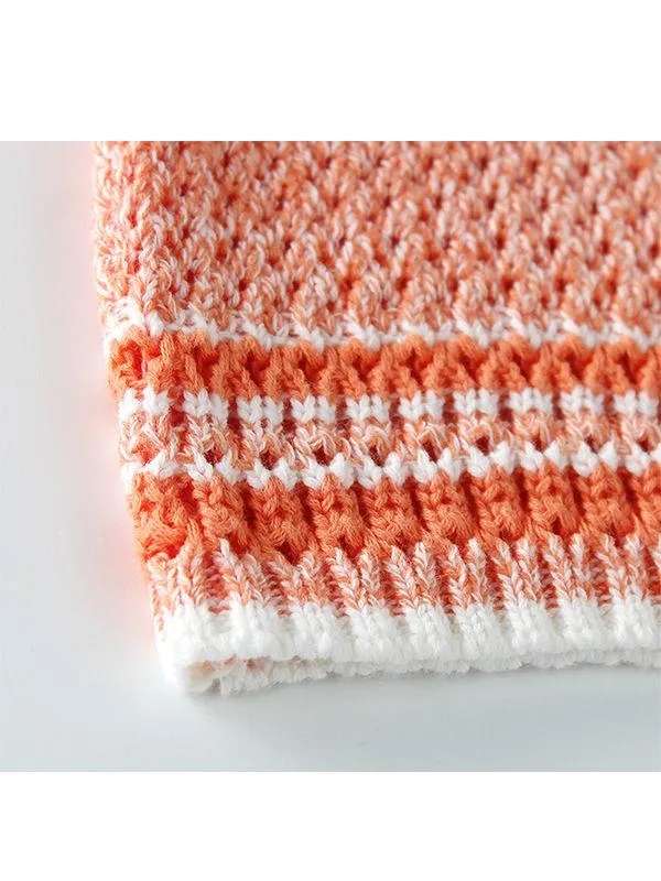 2-piece Knitted Wear Top   Shorts Set Long Sleeve Solid Color for Baby Boys Girls