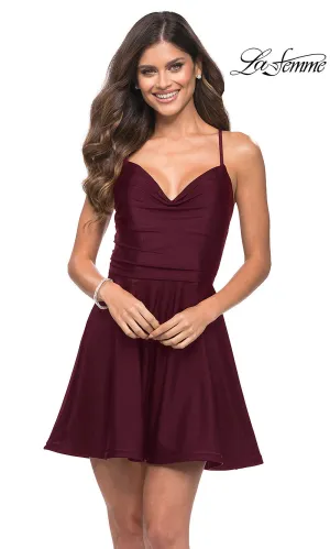 A-line La Femme Short Cocktail Party Dress