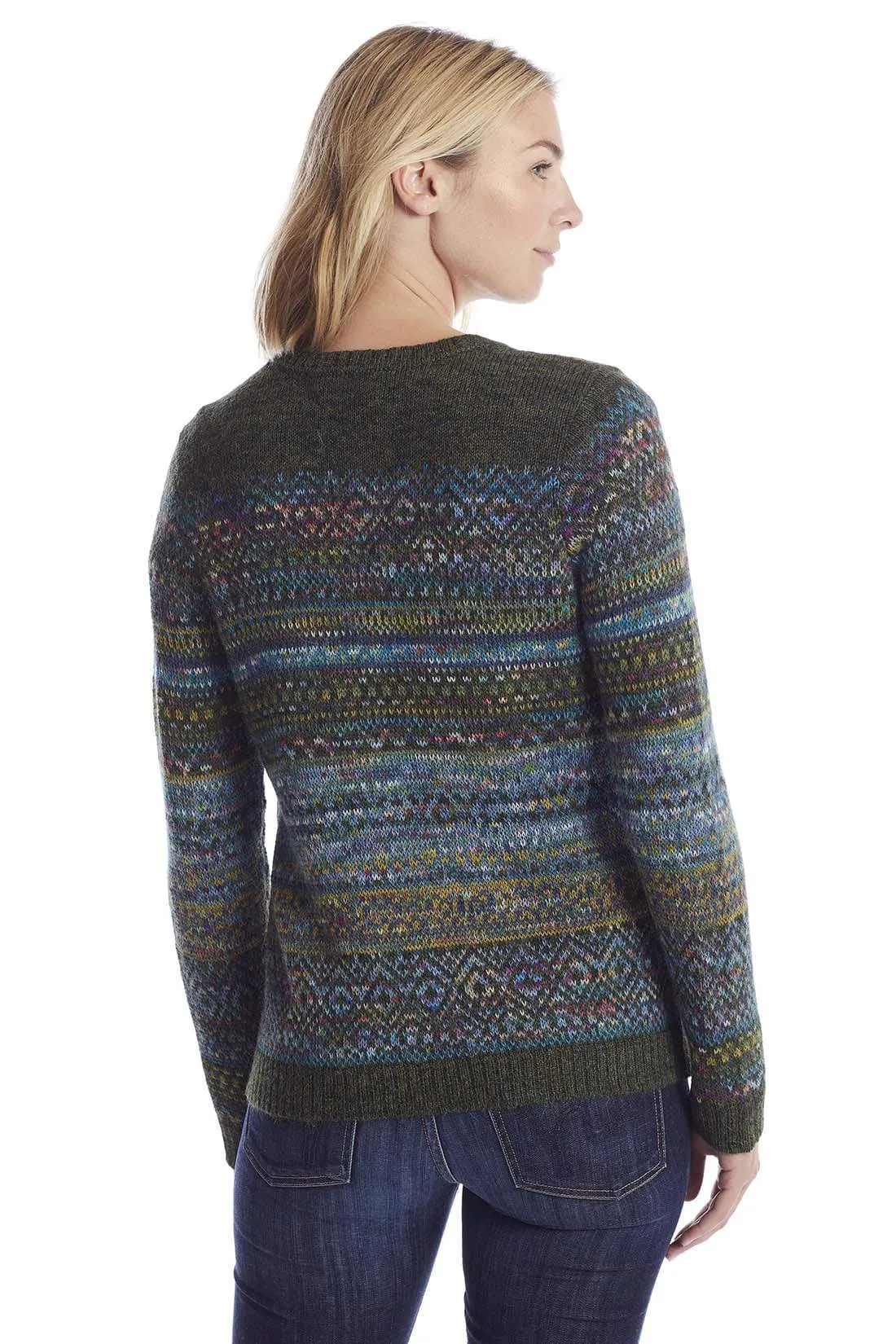Abancay Hand-Dyed Alpaca Sweater FairIsle Cardigan for Women