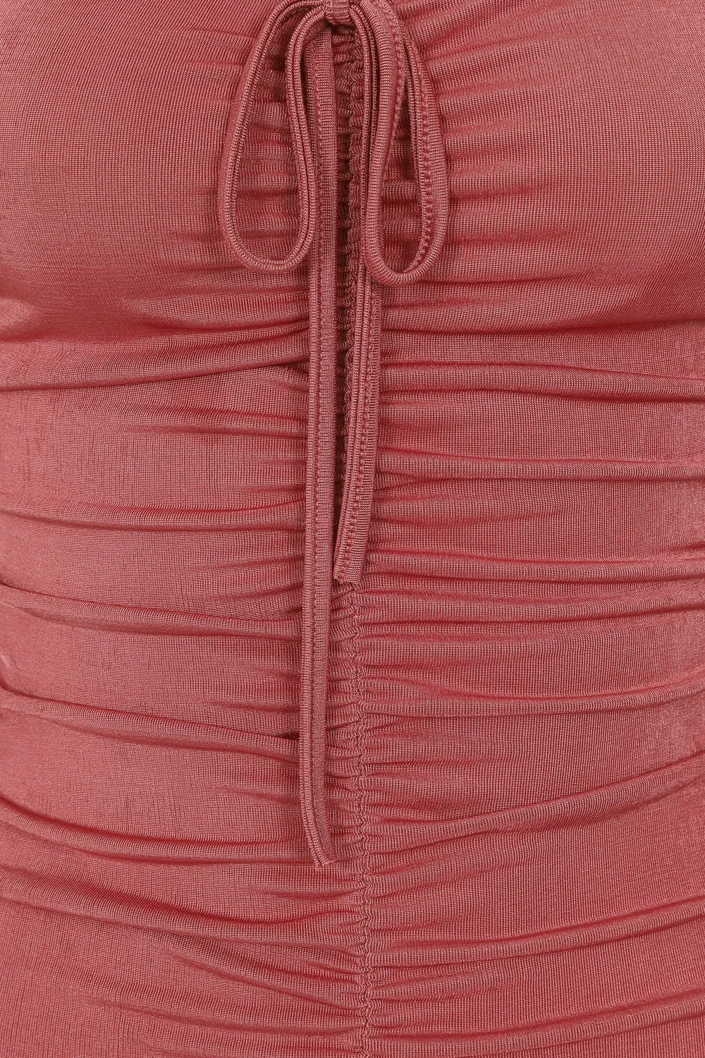 All Ruched Up Dusty Pink Off The Shoulder Long Sleeve Slinky Mini Dress