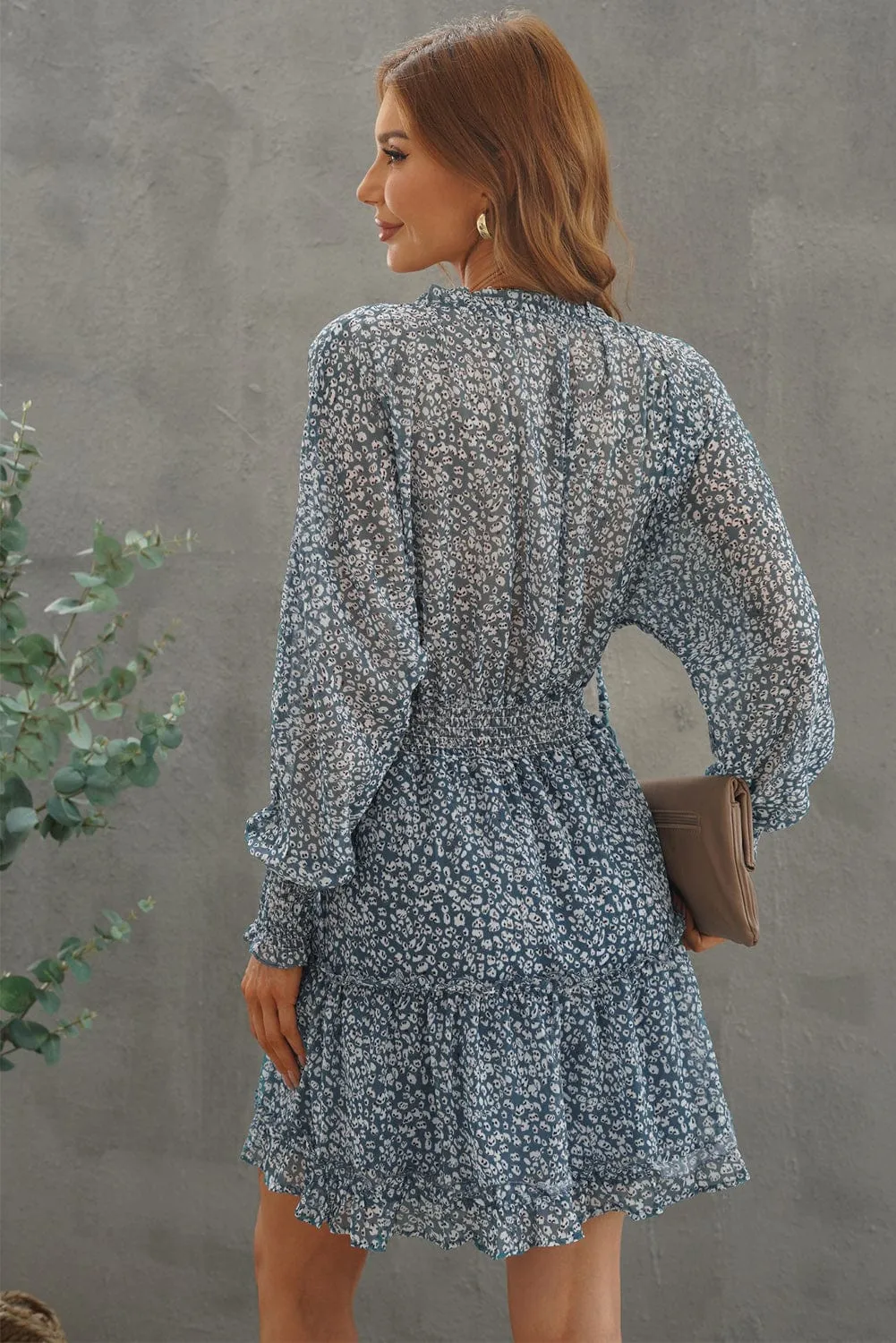 Alluring Open Back Dress with Floral Print