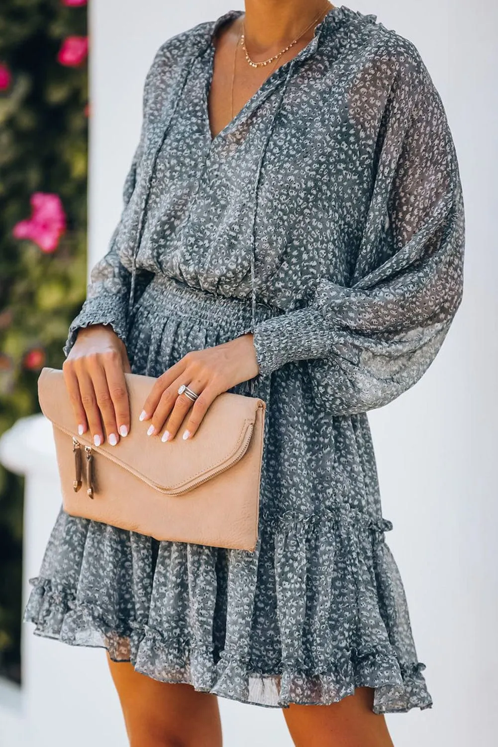 Alluring Open Back Dress with Floral Print