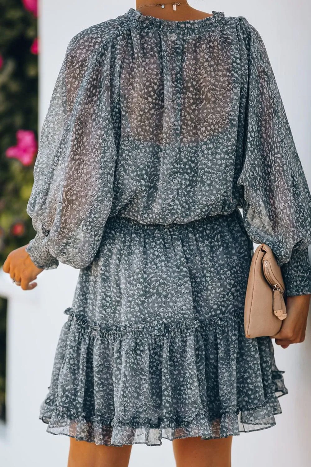 Alluring Open Back Dress with Floral Print
