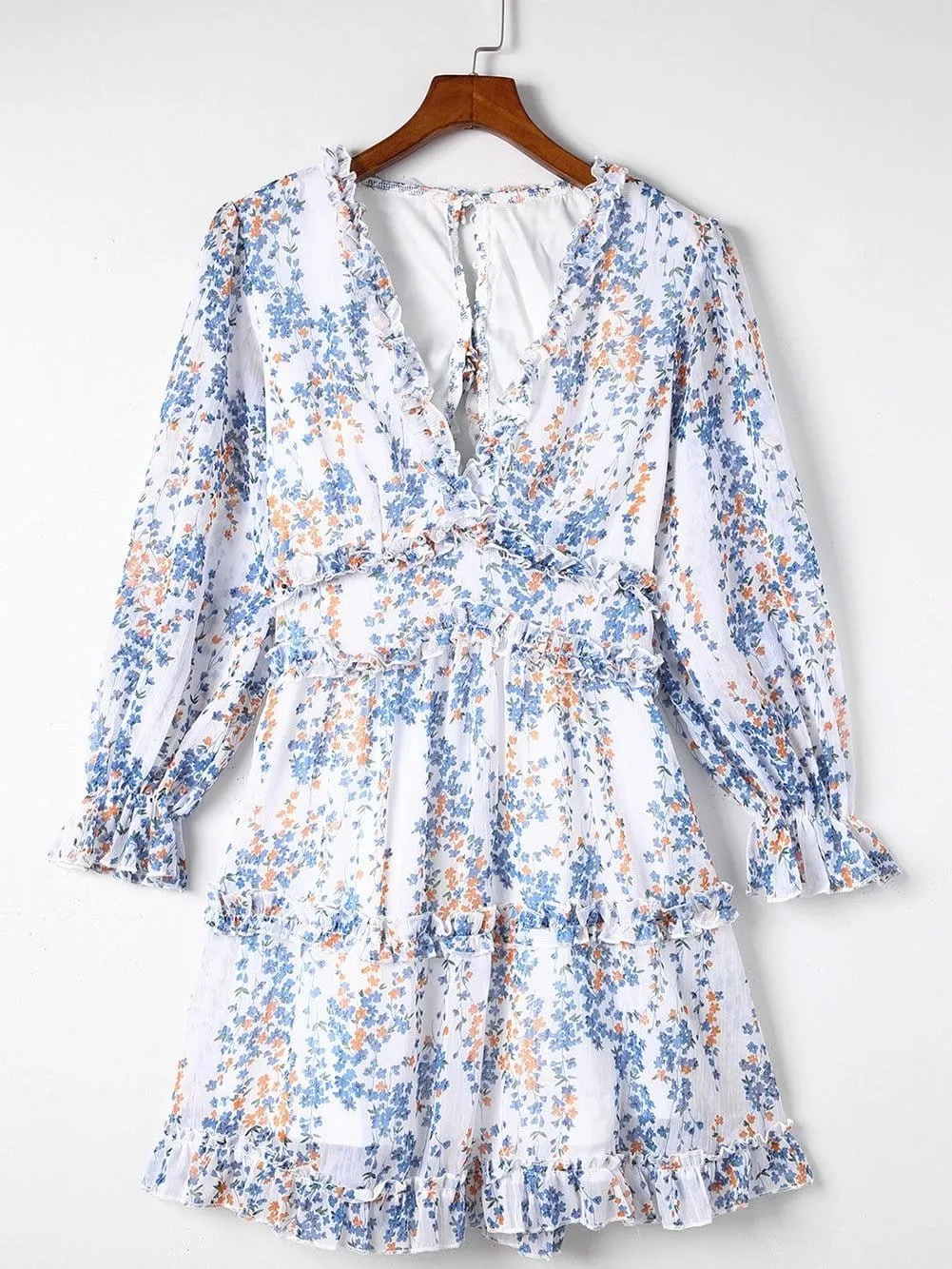 Alluring Open Back Dress with Floral Print