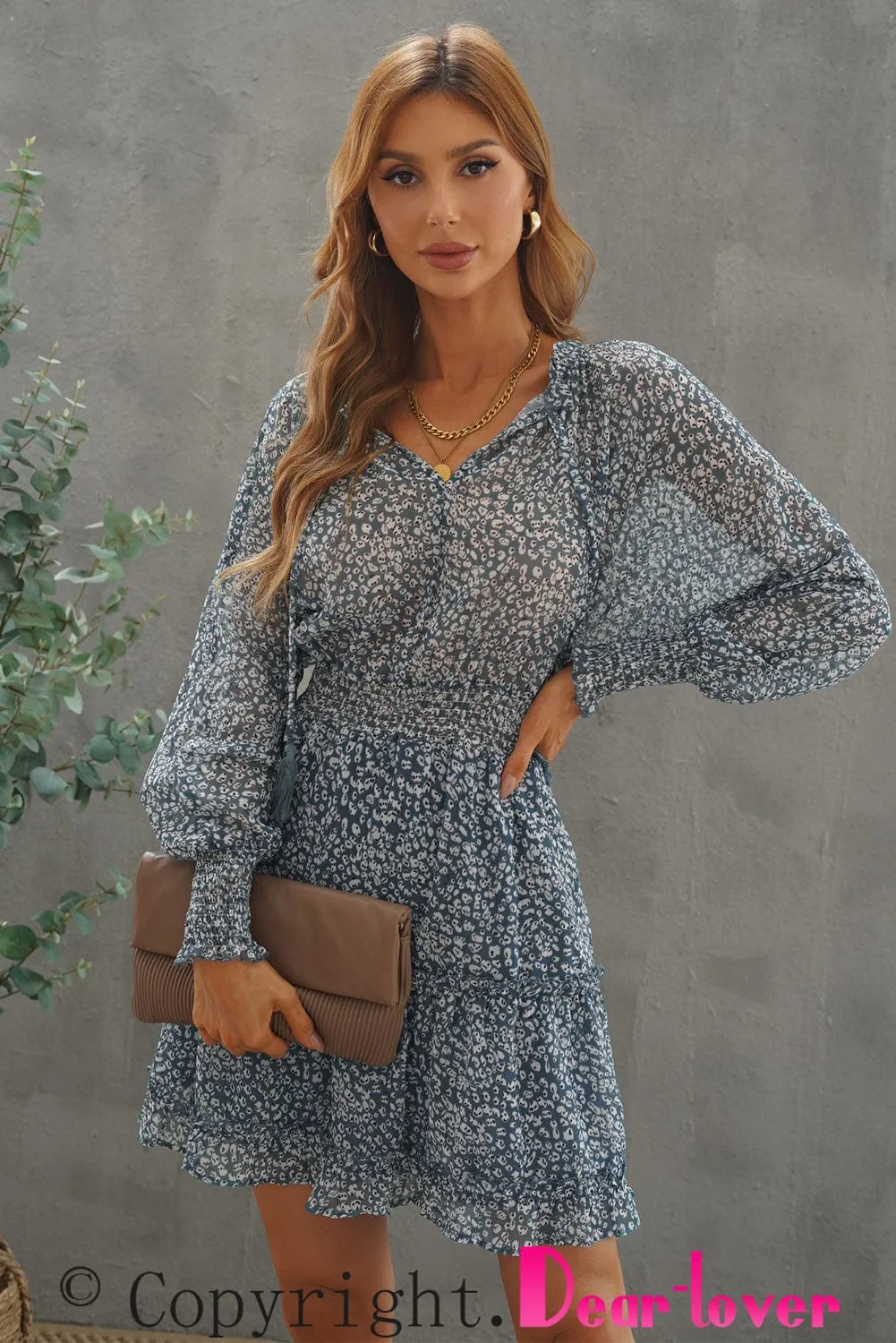 Alluring Open Back Dress with Floral Print