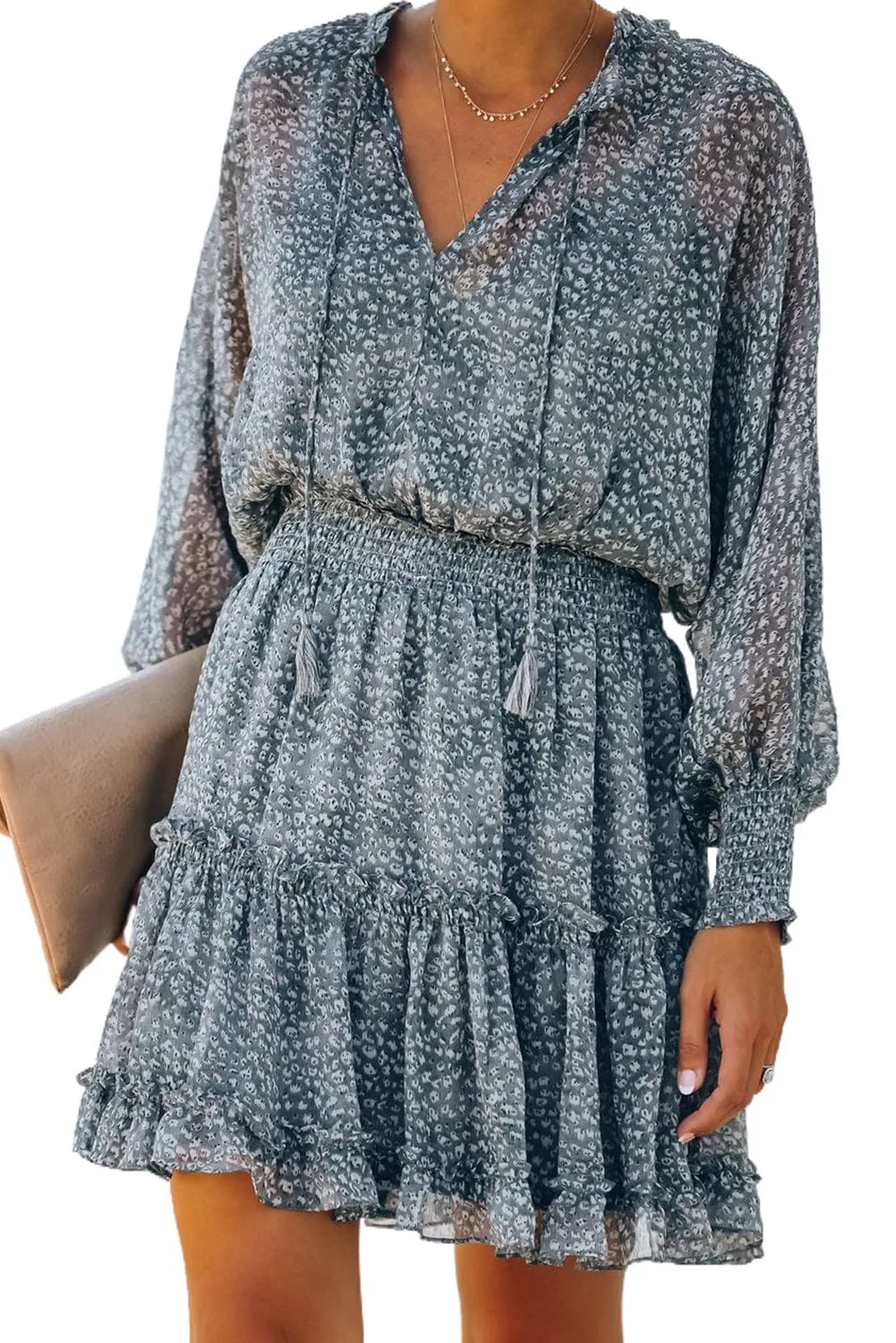 Alluring Open Back Dress with Floral Print
