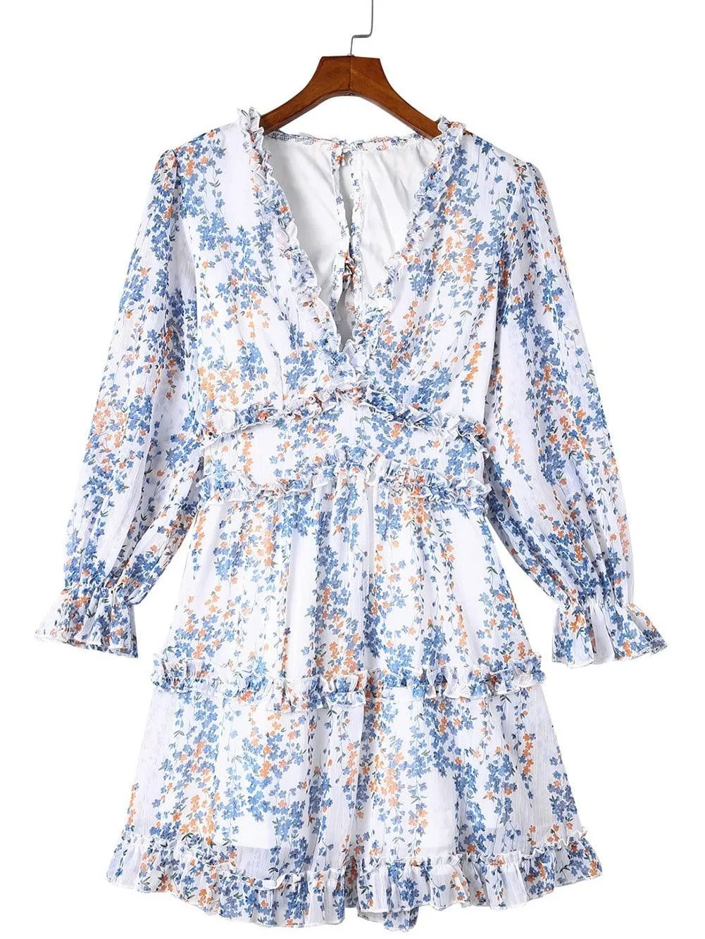 Alluring Open Back Dress with Floral Print