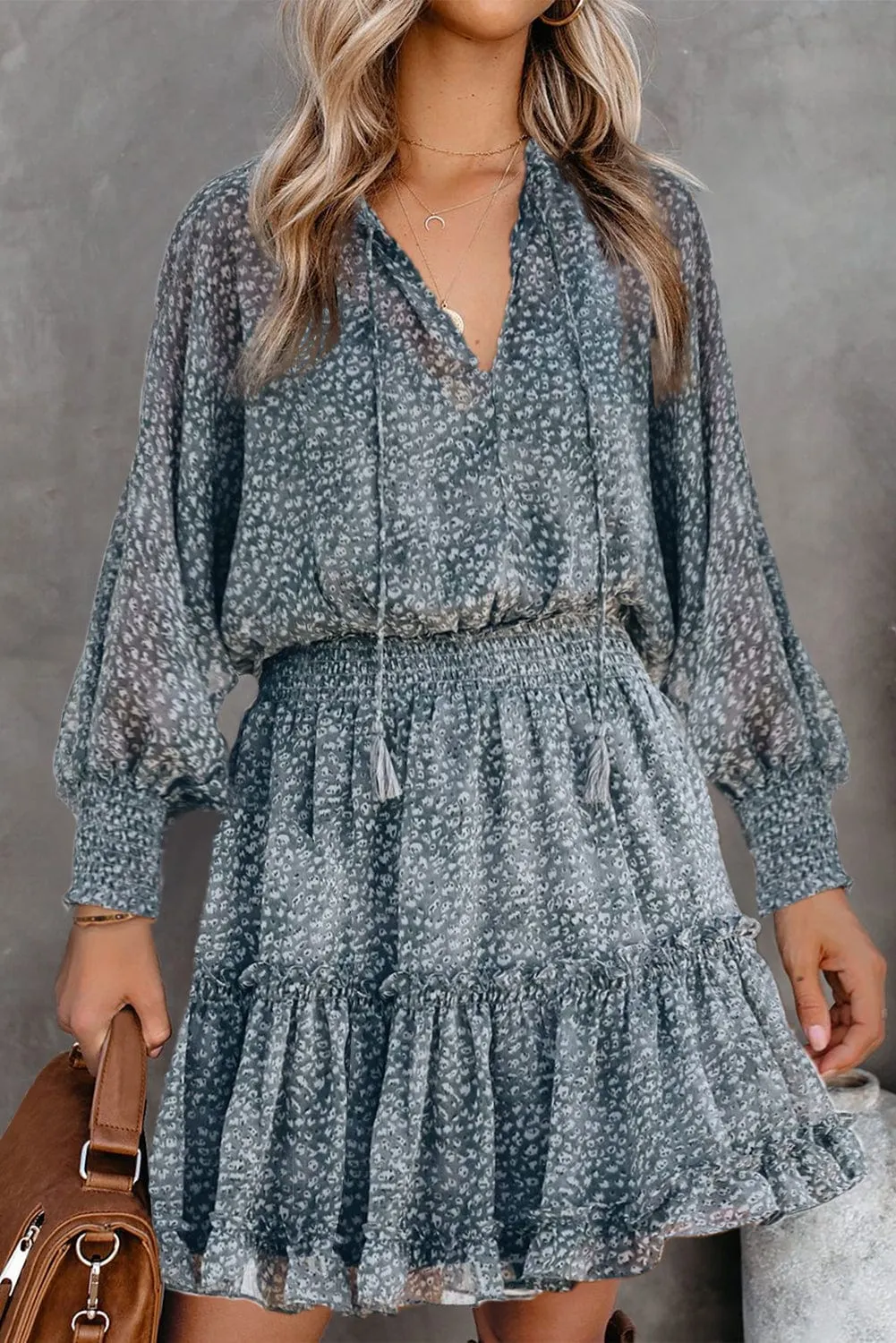 Alluring Open Back Dress with Floral Print