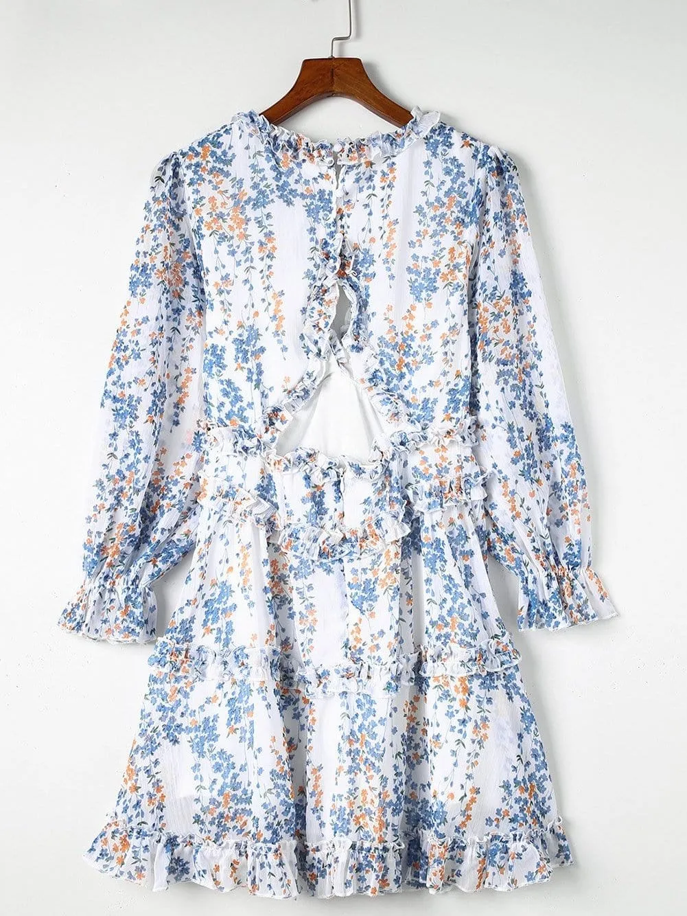 Alluring Open Back Dress with Floral Print