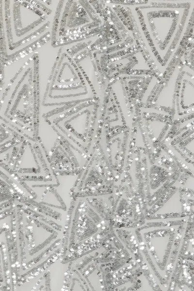 Amira Silver Luxe Love Triangle Sequin Off The Shoulder Maxi Dress