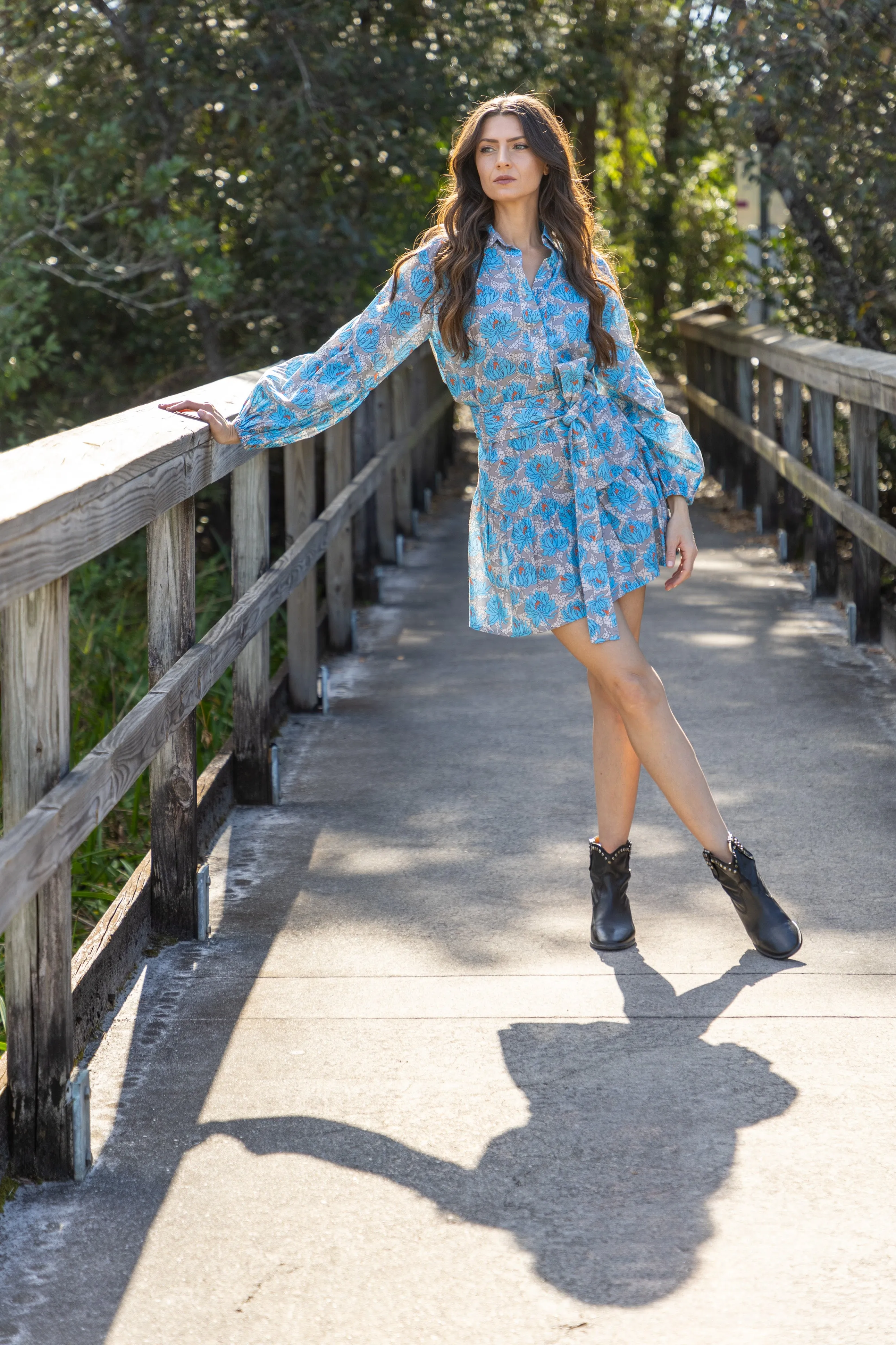 Angela Dress. Opal Blue