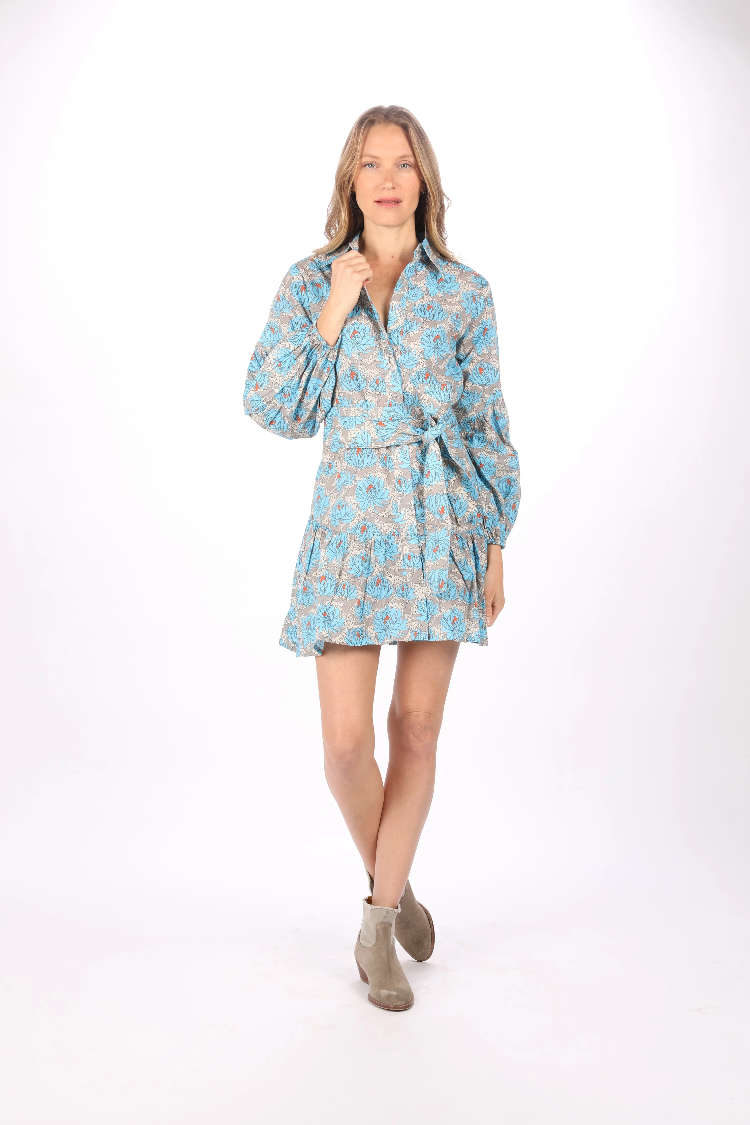 Angela Dress. Opal Blue