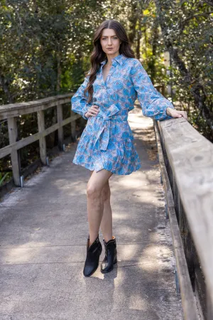 Angela Dress. Opal Blue