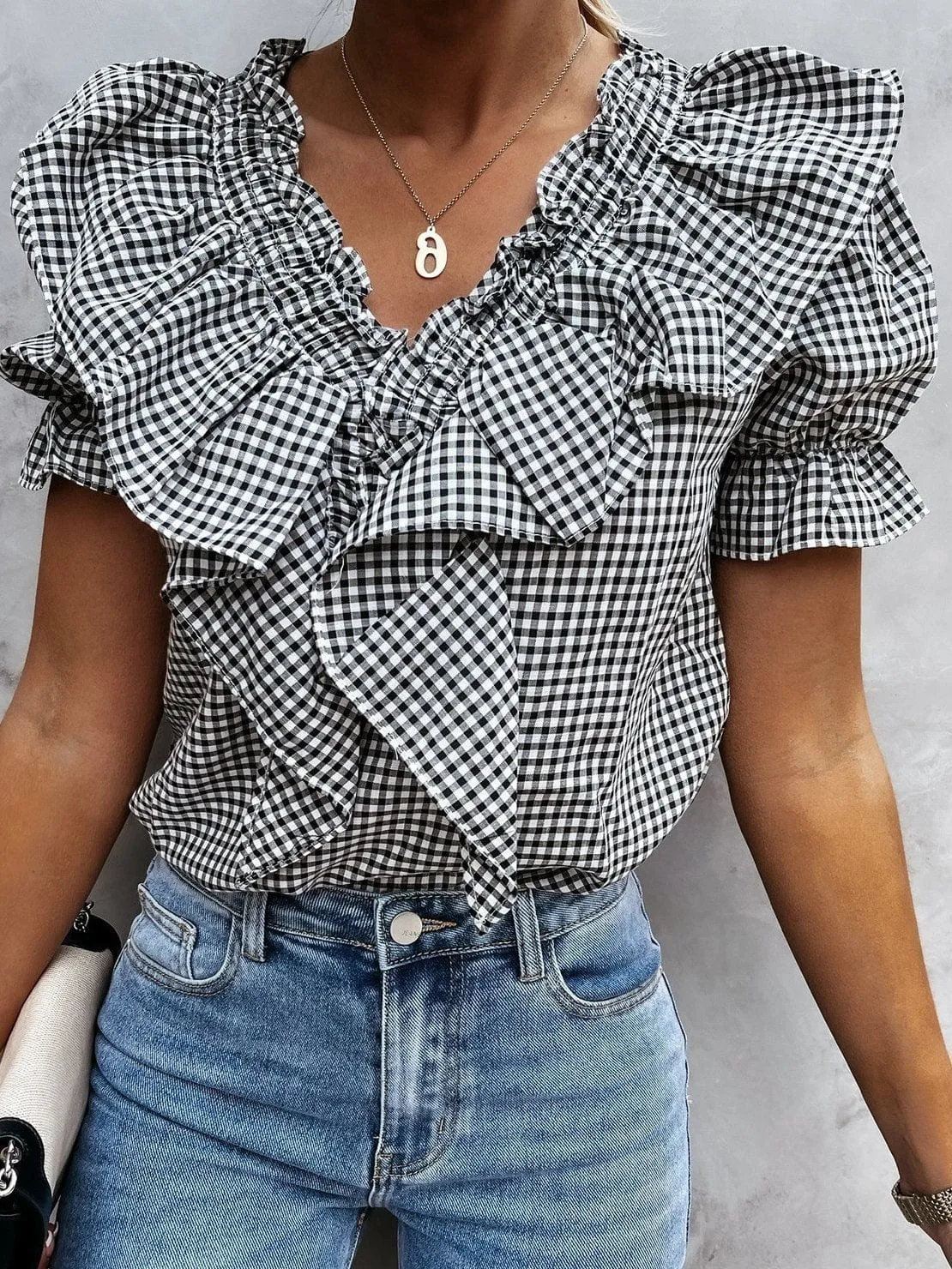 Casual Gingham Top