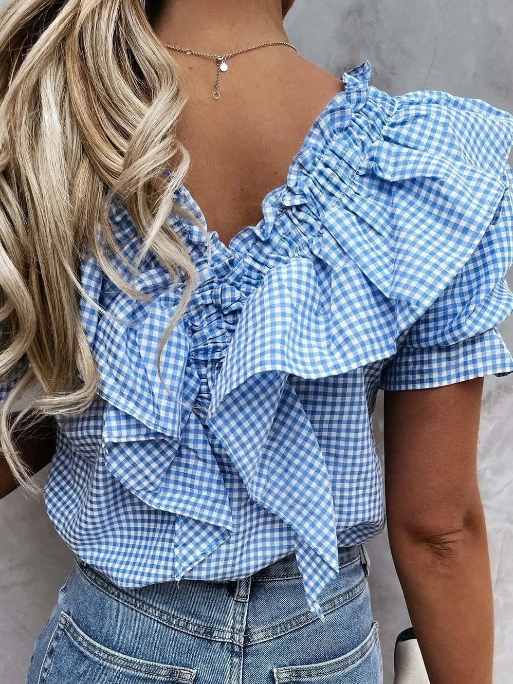 Casual Gingham Top