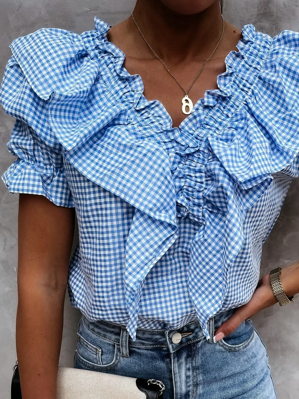 Casual Gingham Top