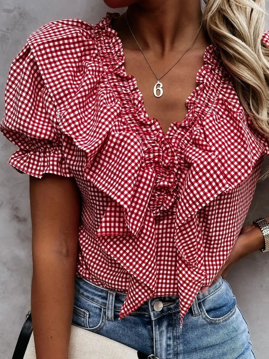 Casual Gingham Top