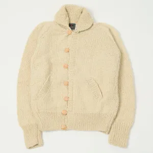 Chamula Shawl Collar Loop Button Cardigan - Ivory