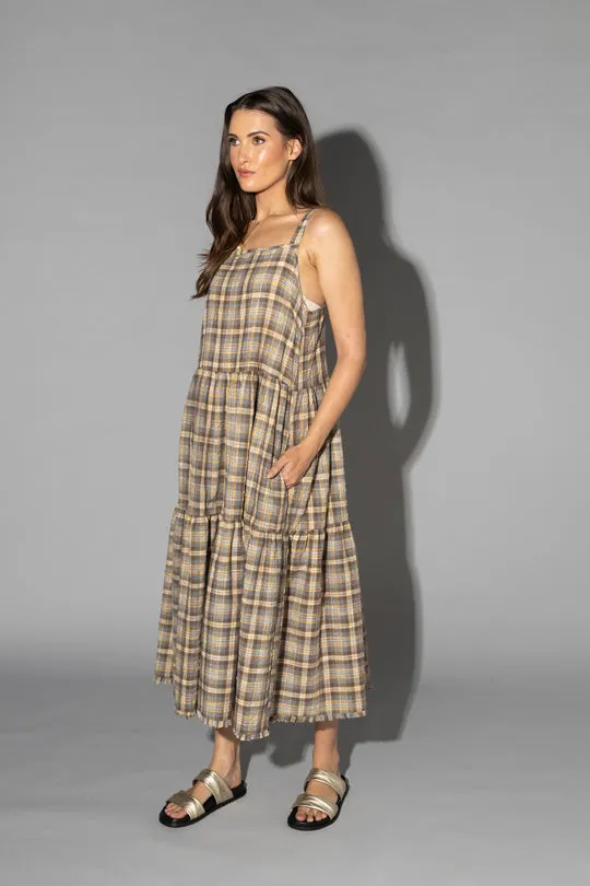 DRAMA THE LABEL EARTH DRESS GROUND CHECK