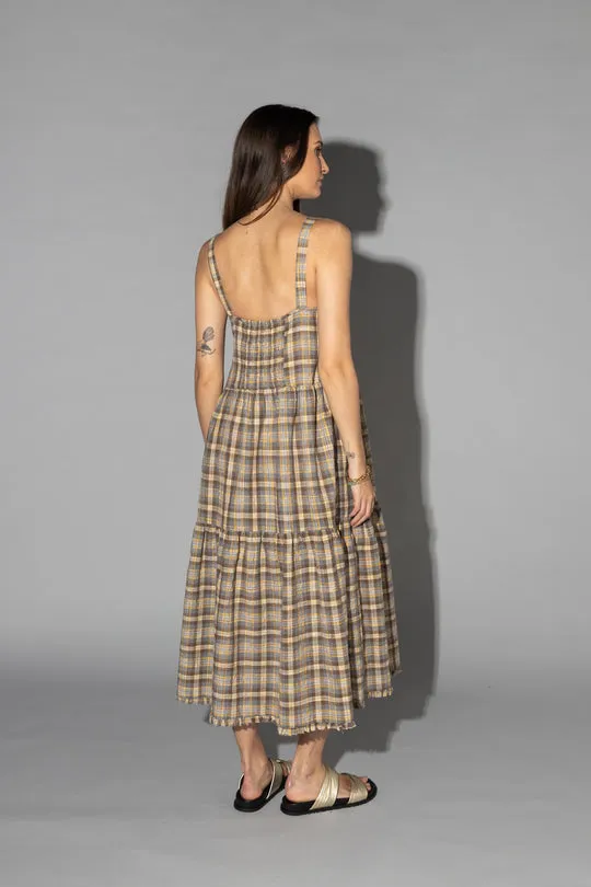 DRAMA THE LABEL EARTH DRESS GROUND CHECK