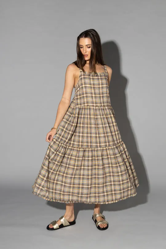 DRAMA THE LABEL EARTH DRESS GROUND CHECK