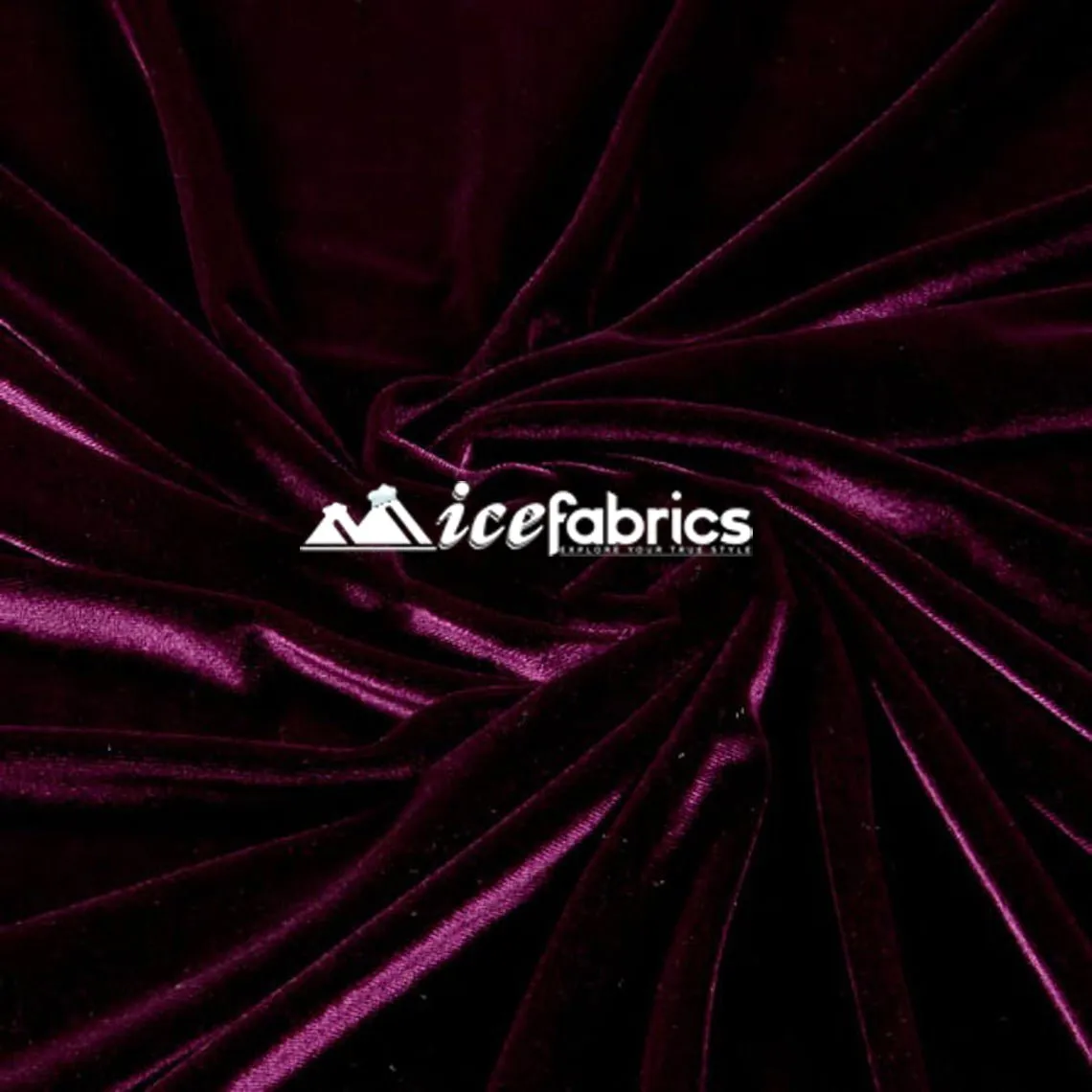 Eggplant Luxury Stretch Velvet Fabric _ Spandex Fabric