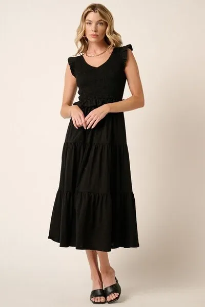 Elegant Grace Smocked Midi Dress