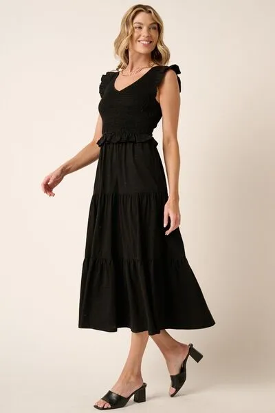 Elegant Grace Smocked Midi Dress