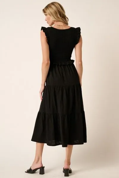 Elegant Grace Smocked Midi Dress