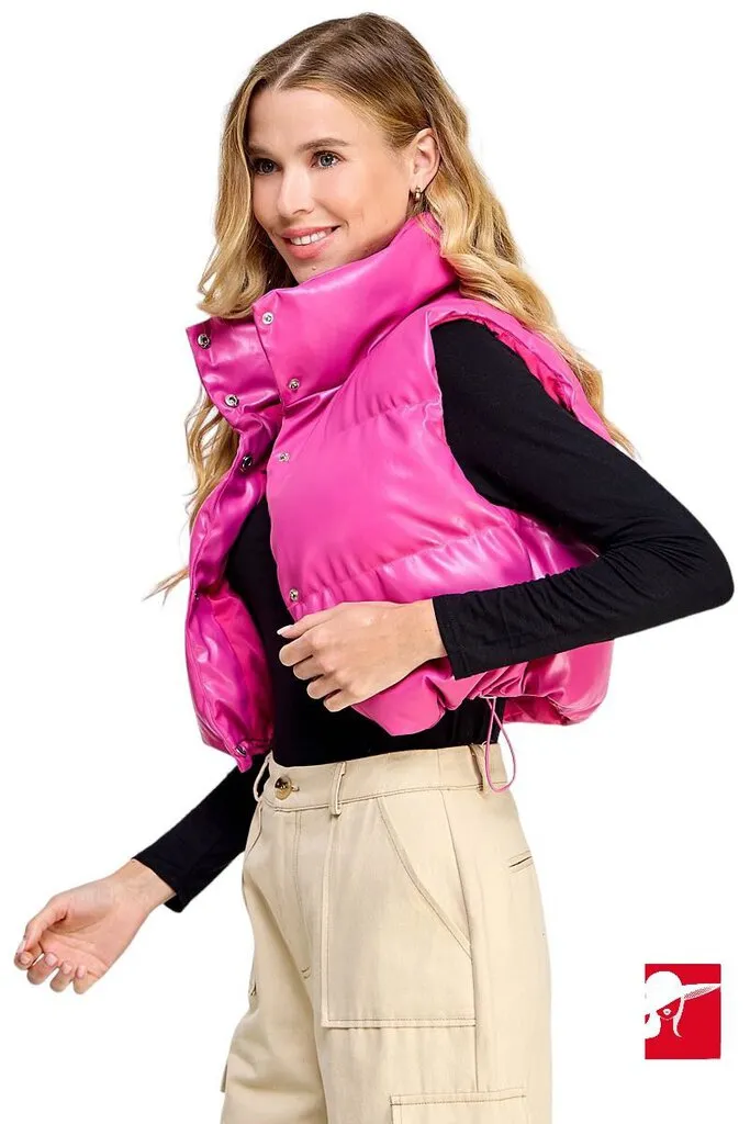 Ellison cropped puffer vest NEW size M