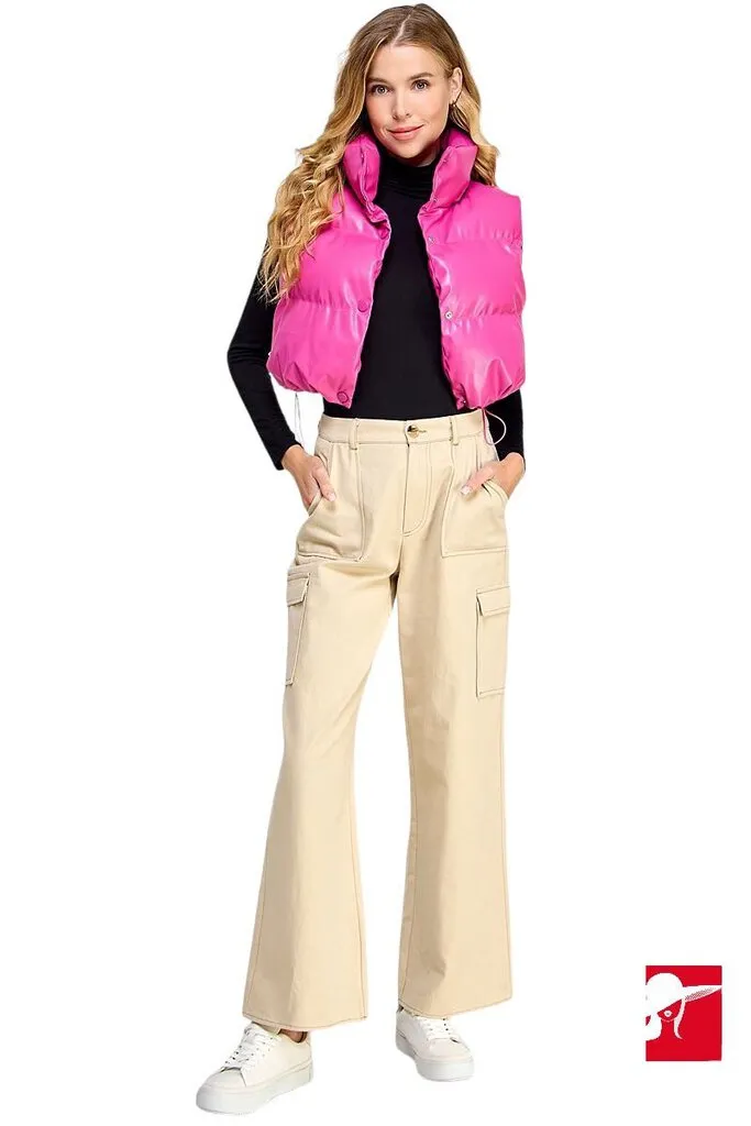 Ellison cropped puffer vest NEW size M