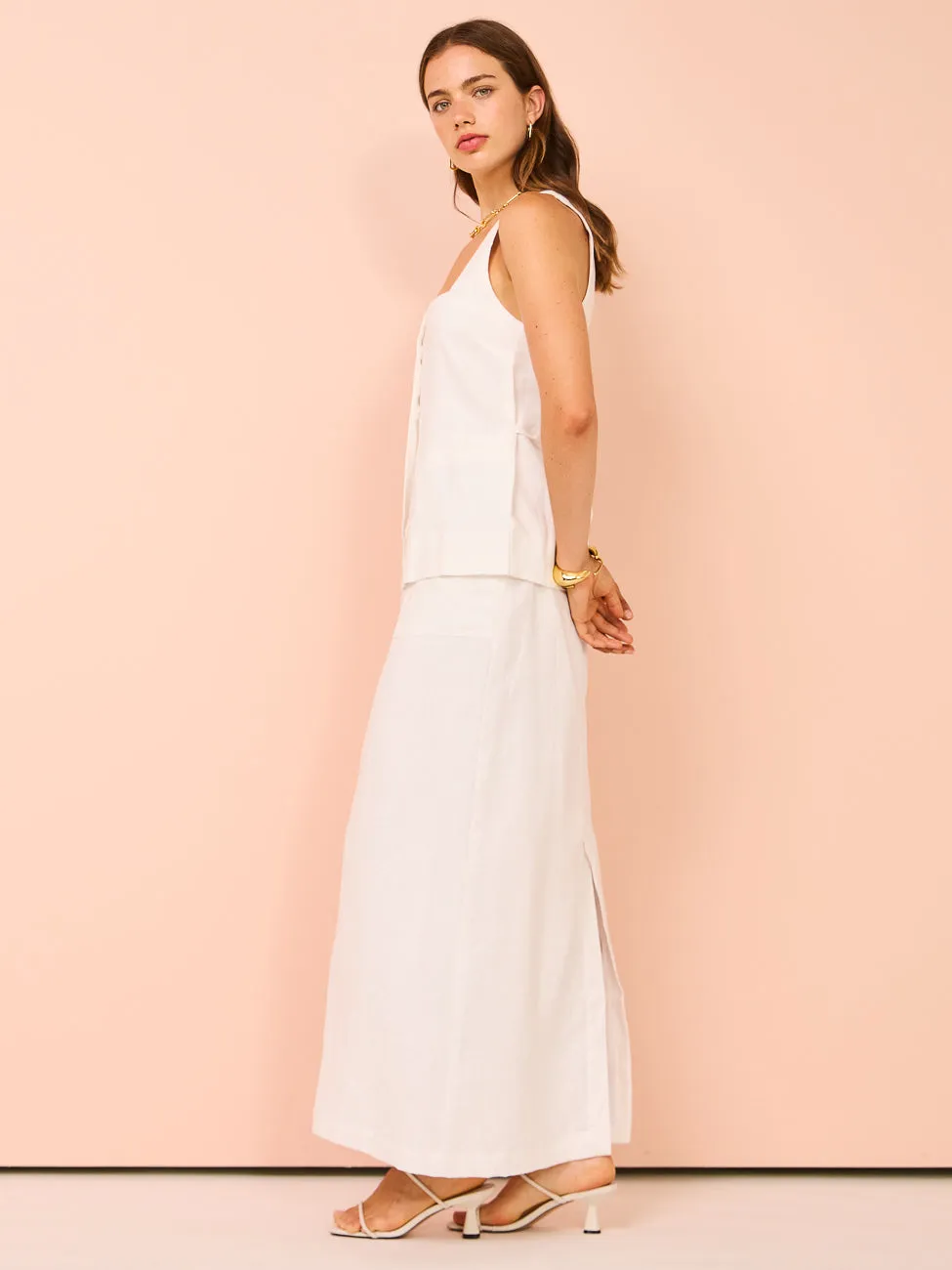 Faithfull The Brand Amreli Maxi Skirt in White