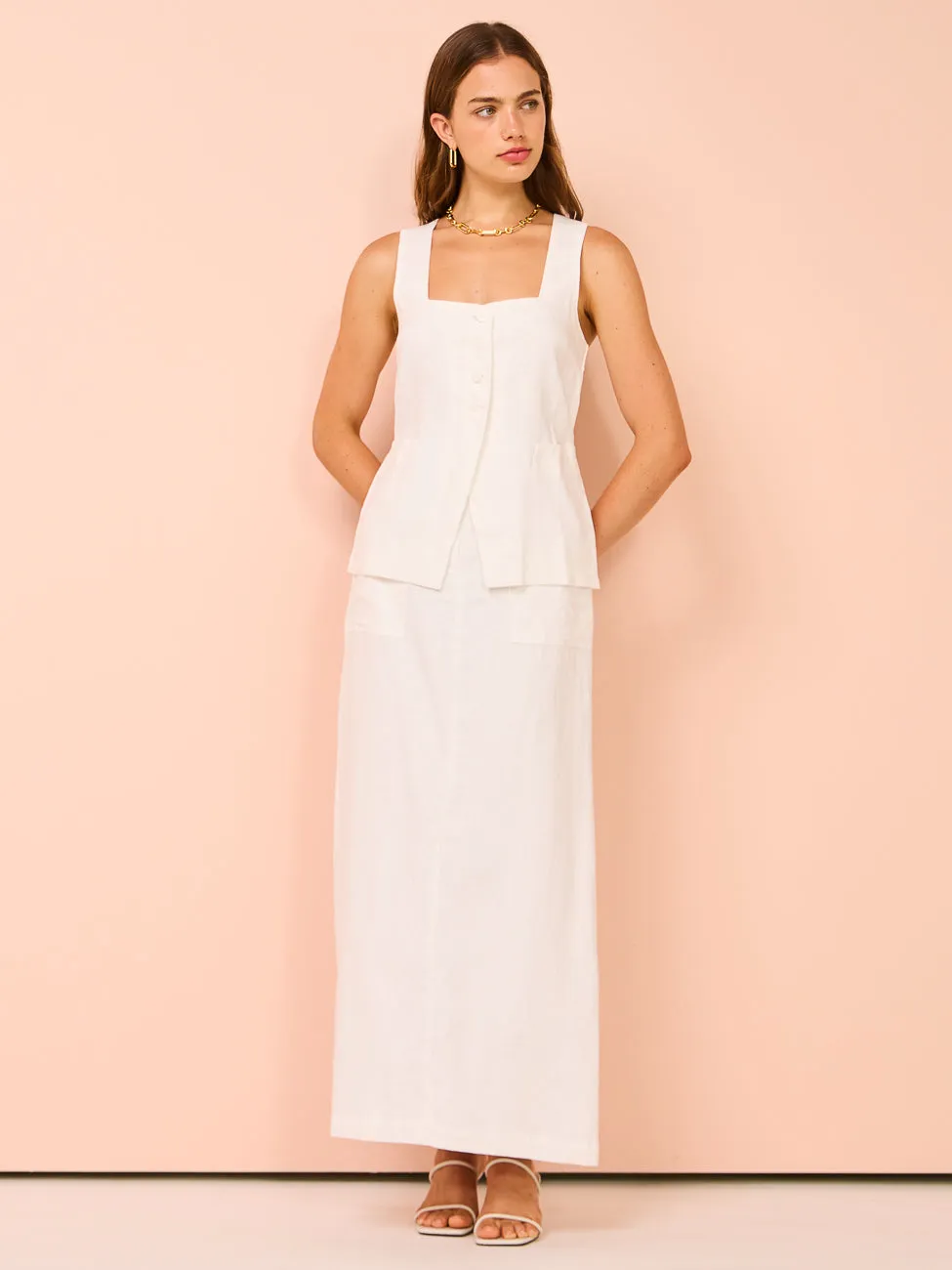 Faithfull The Brand Amreli Maxi Skirt in White