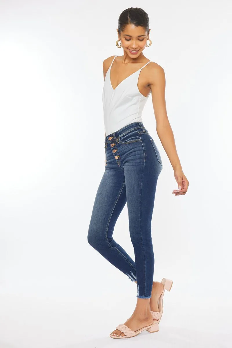 Kancan - Women's High Rise Distressed Super Skinny Jeans - kc9142d