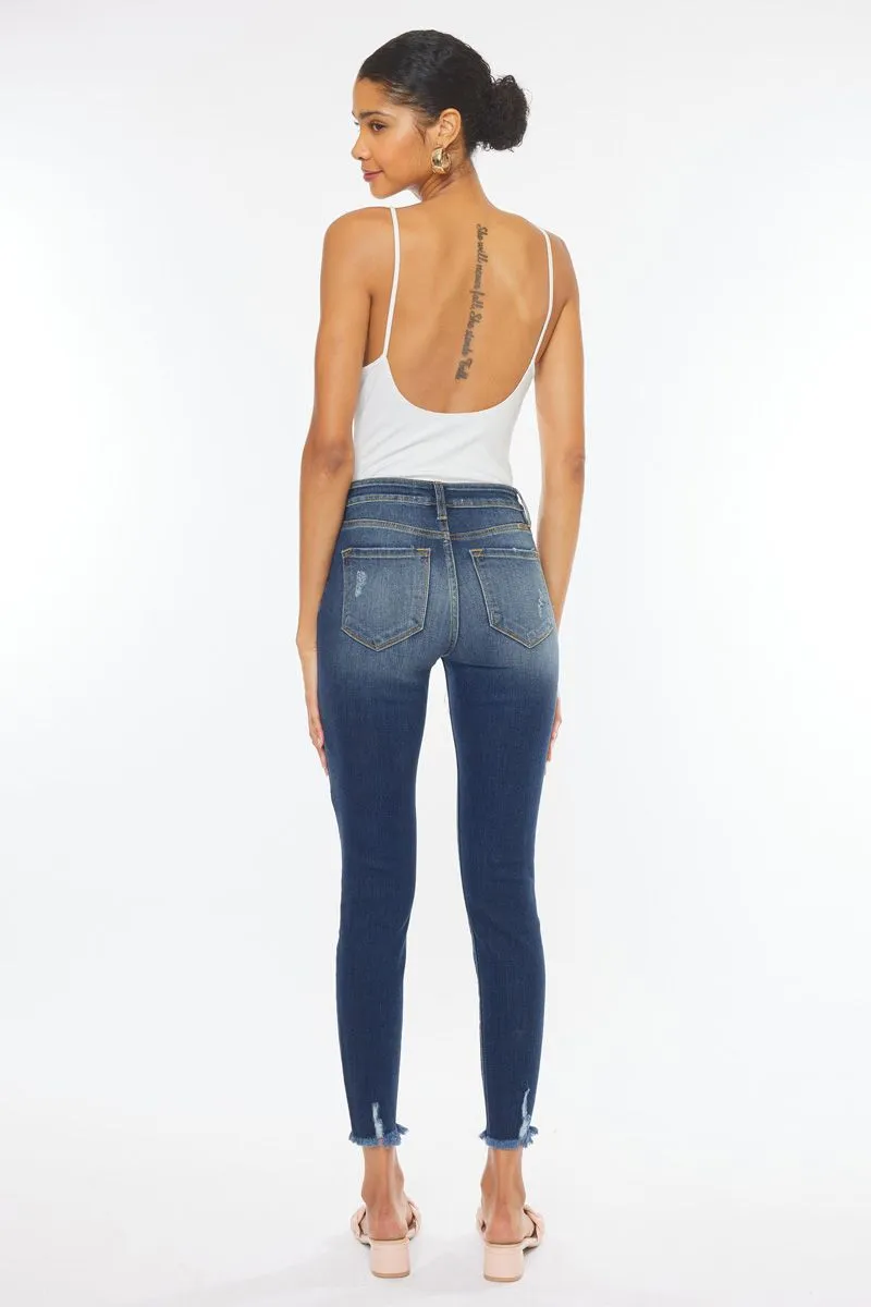 Kancan - Women's High Rise Distressed Super Skinny Jeans - kc9142d