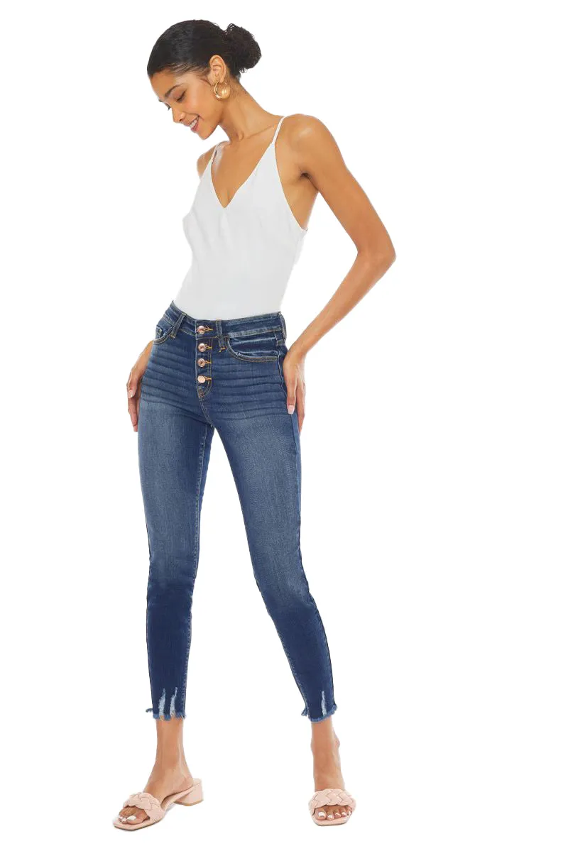 Kancan - Women's High Rise Distressed Super Skinny Jeans - kc9142d