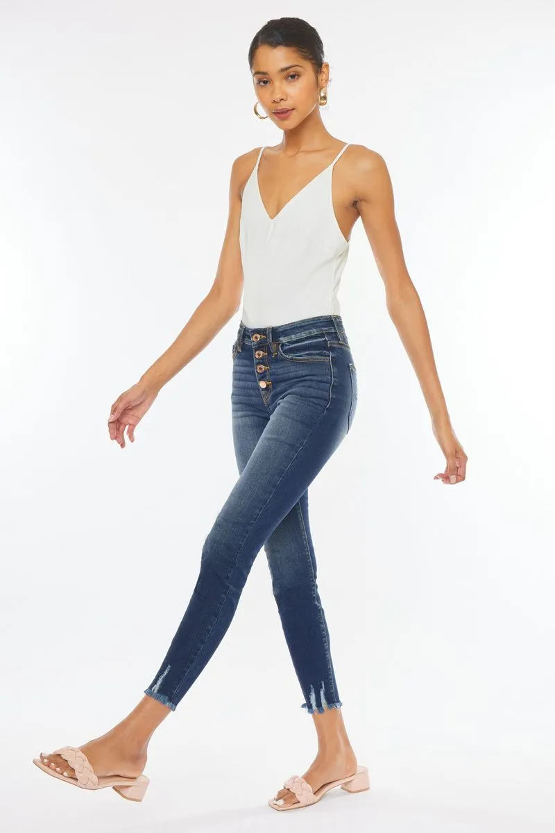 Kancan - Women's High Rise Distressed Super Skinny Jeans - kc9142d