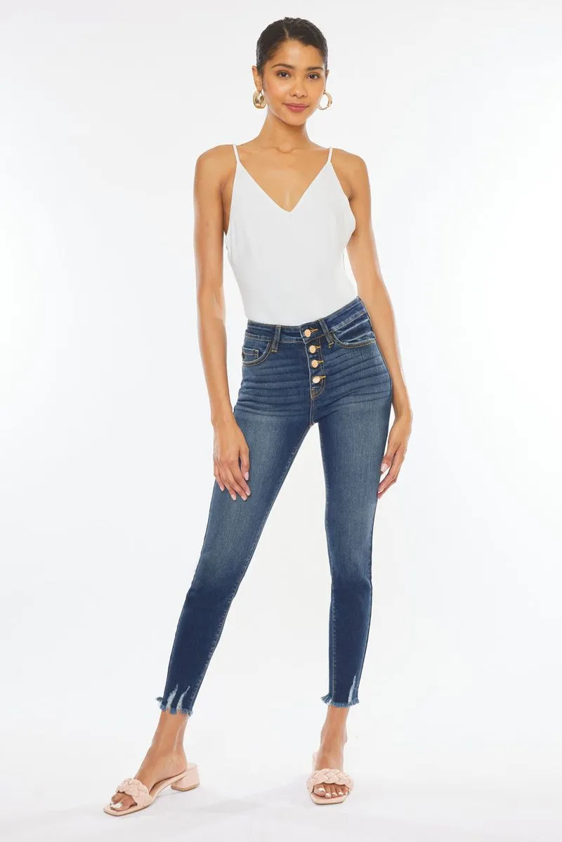 Kancan - Women's High Rise Distressed Super Skinny Jeans - kc9142d
