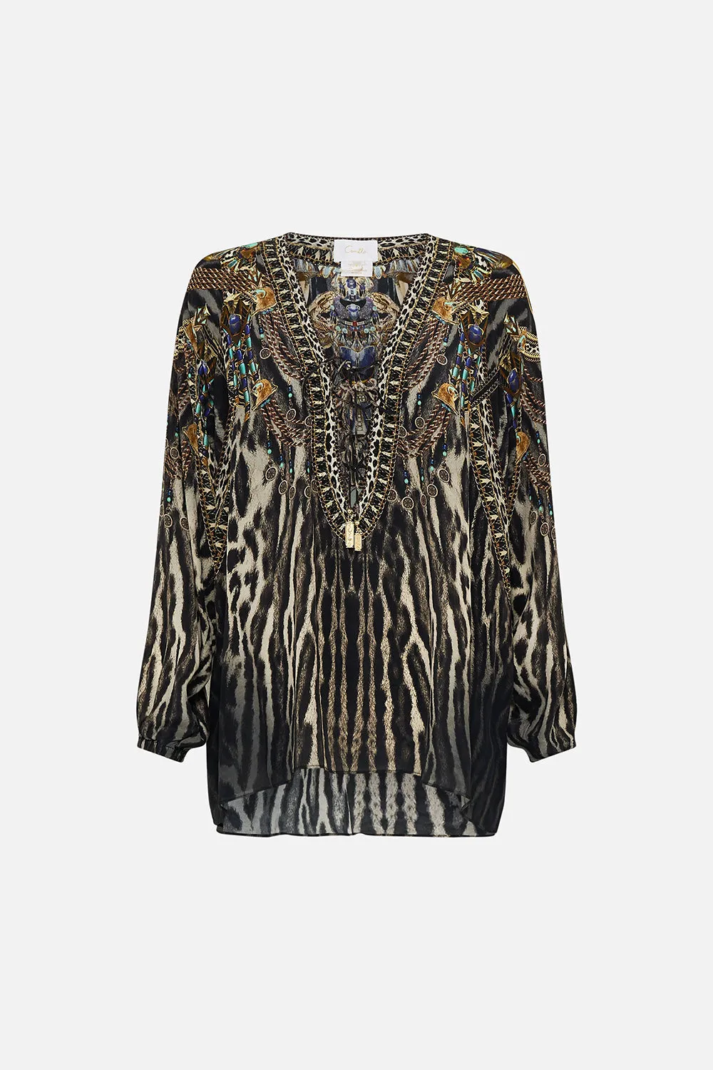 LACE UP BLOUSE CAT WORSHIP