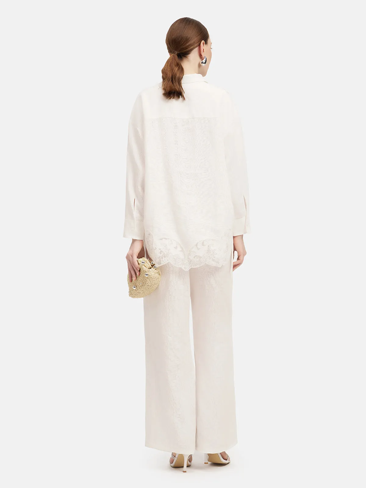 Linen Lace Panel Shirt