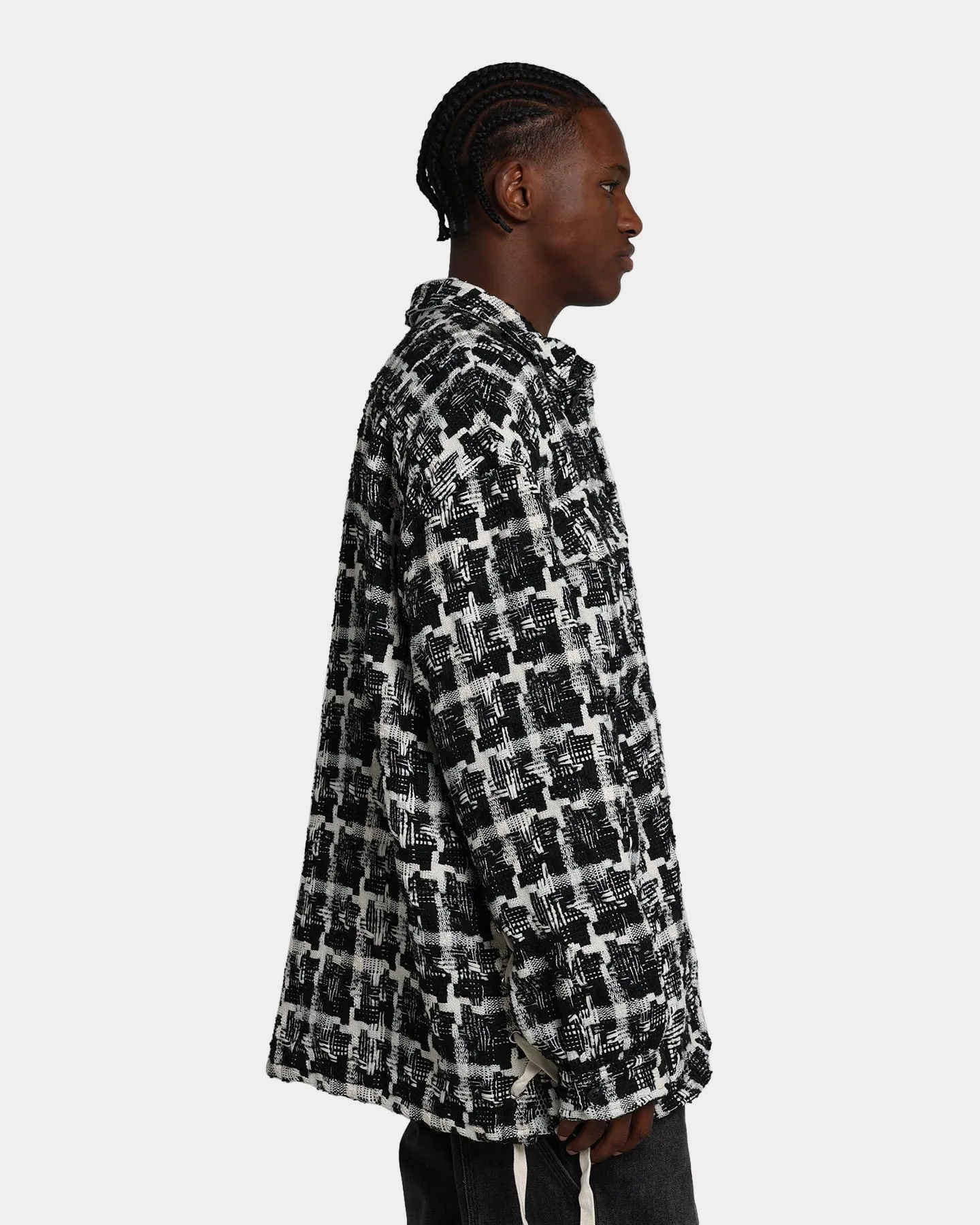 MNML Laced Loose Woven Shirt Black/White