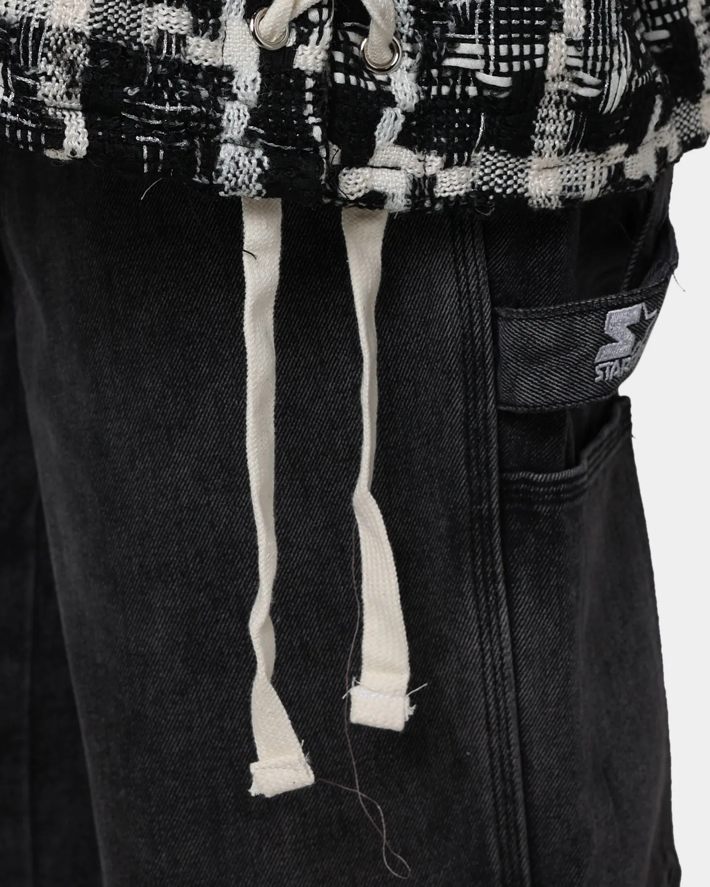 MNML Laced Loose Woven Shirt Black/White