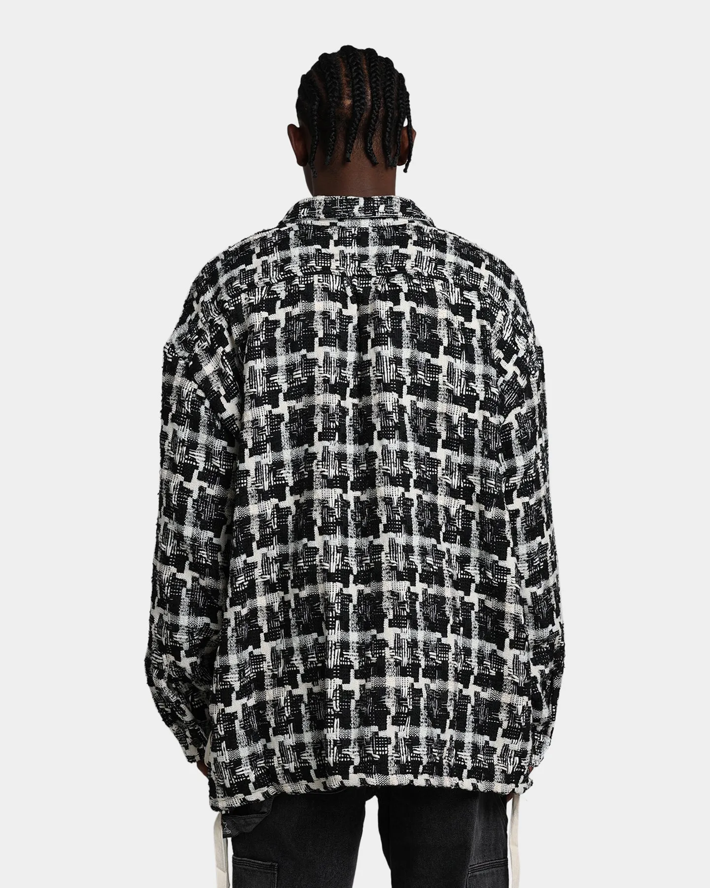 MNML Laced Loose Woven Shirt Black/White
