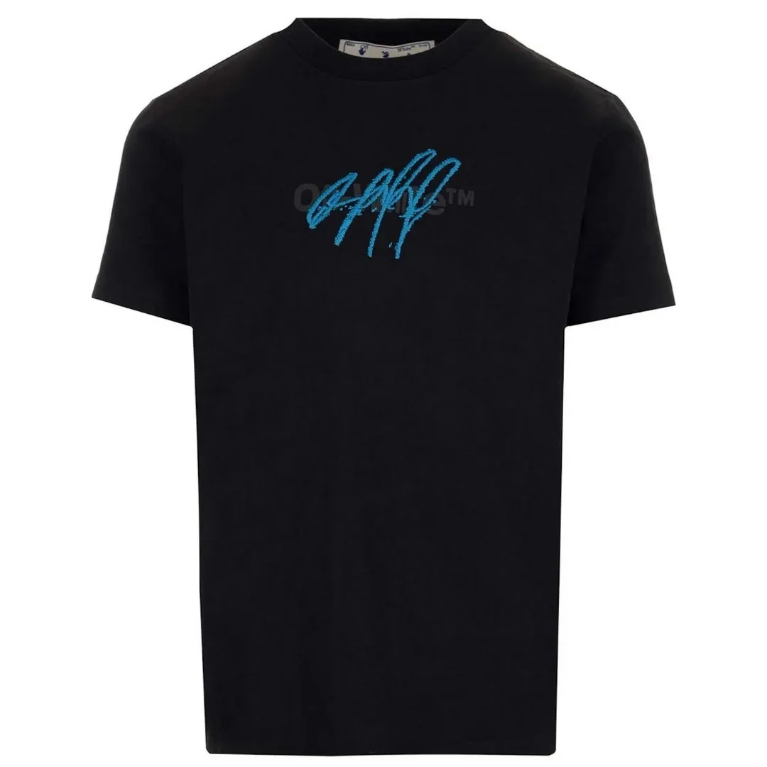 Off-White Bounce Cross Off Design Slim Fit Black T-Shirt