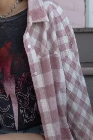 Plaid Vintage Canvas Graphic Top