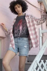 Plaid Vintage Canvas Graphic Top