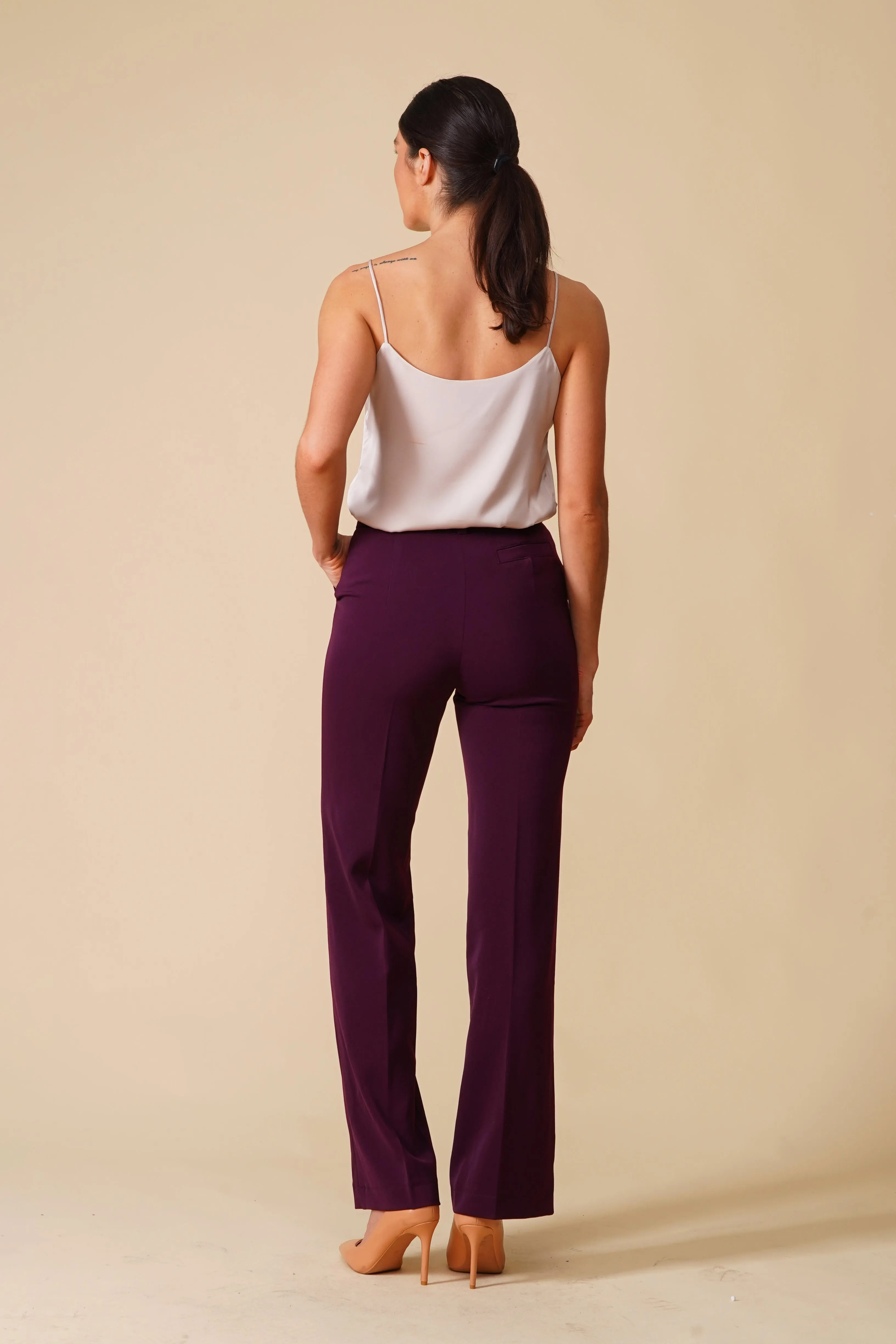 Purple High-Rise Wide-leg Trousers
