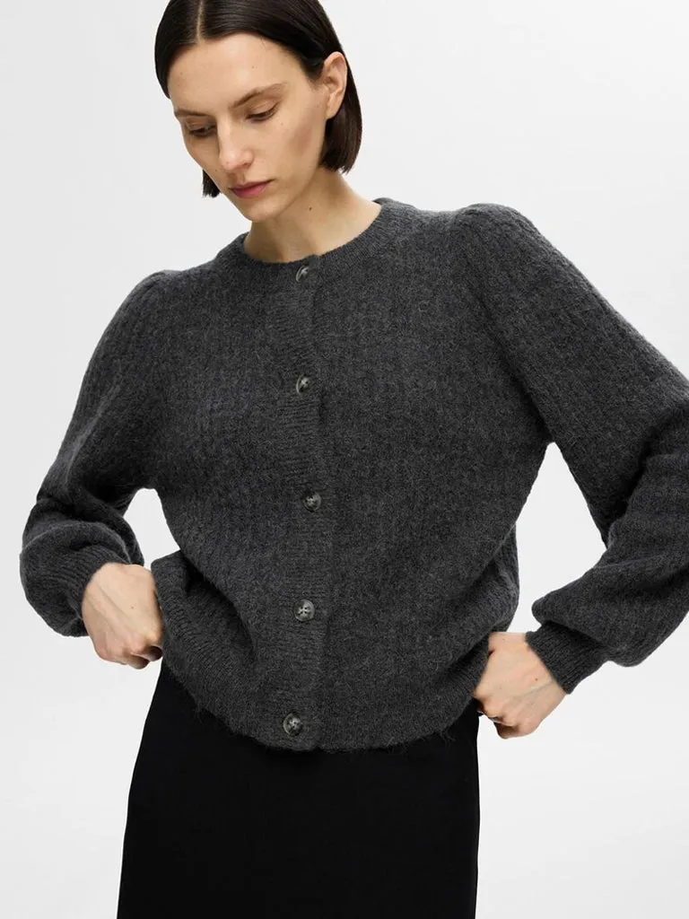 Selected Femme Lulu Cardigan in Volcanic ash