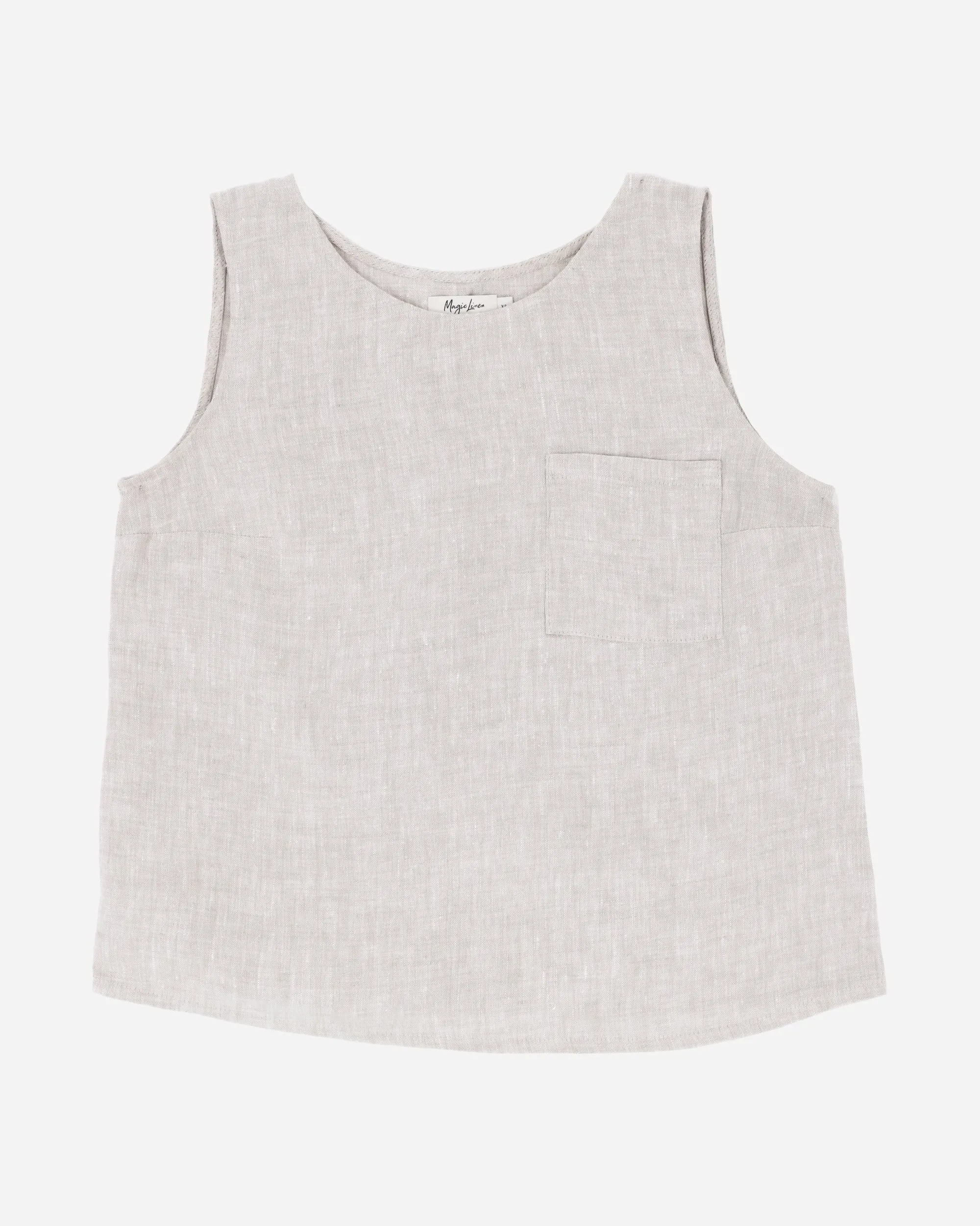Sleeveless linen top SILAY in Natural melange