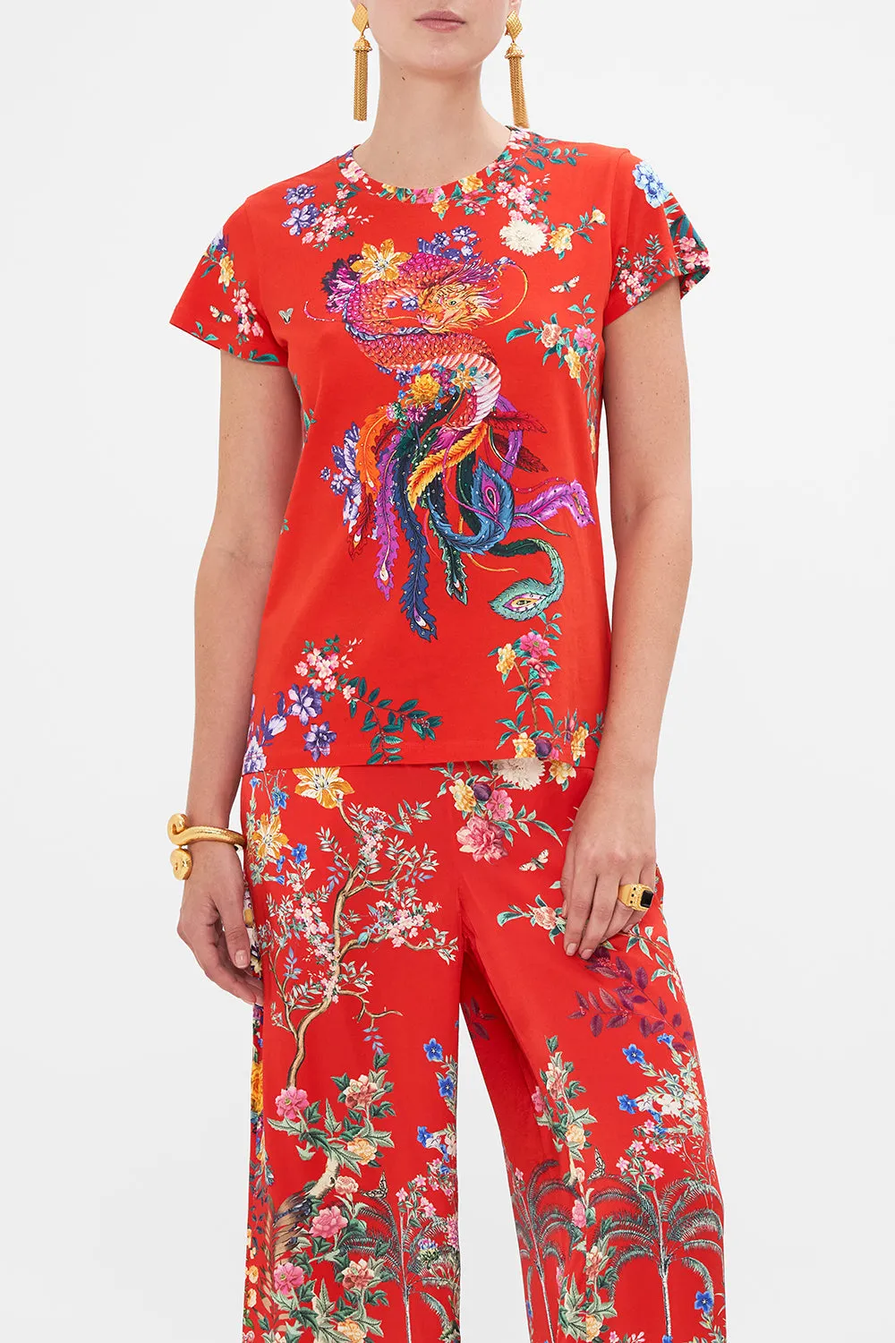 SLIM FIT ROUND NECK T-SHIRT - PRINTED THE SUMMER PALACE